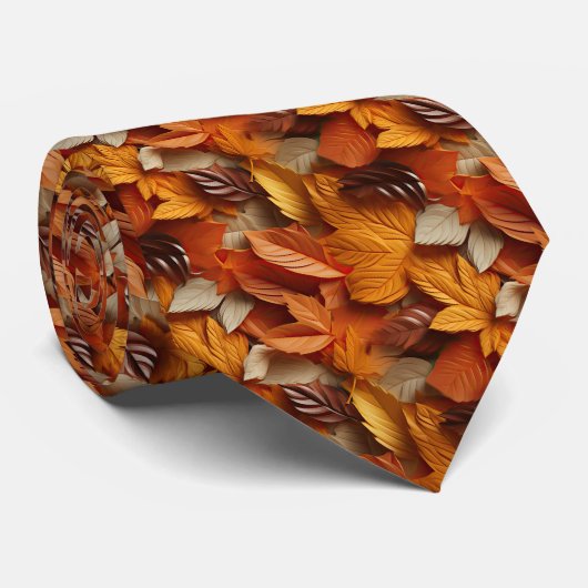 3D Fall Leaves stropdas (Opgerold)