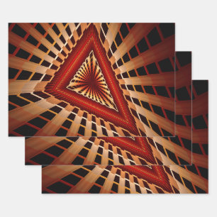 3D-fantasienetwerk moderne fractale grafische vorm Inpakpapier Vel