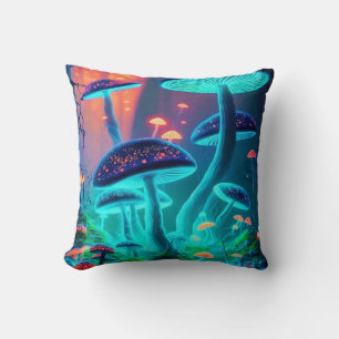 3D Fantasy Forest grafische paddenstoel Kussen