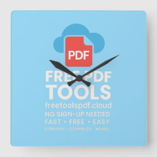 🔥 3D Fantasy Logo – FreetoolsPDF.Cloud Vierkante Klok