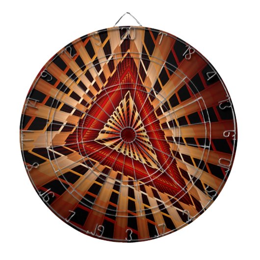 3D Fantasy Netwerk Modern Fractale Grafisch Ontwer Dartbord (Voorkant)