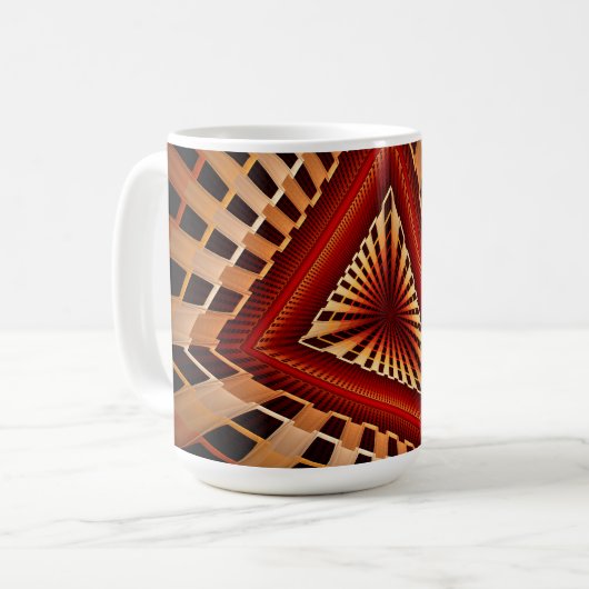 3D Fantasy Netwerk Modern Fractale Grafisch Ontwer Koffiemok (Voorkant links)