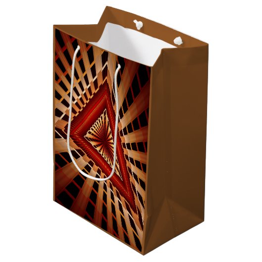 3D Fantasy Netwerk Modern Fractale Grafische Vormg Medium Cadeauzakje (Voorkant Gekanteld)
