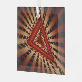 3D Fantasy Netwerk Moderne Fractale Grafische Vorm Glas Ornament (Voorkant links)