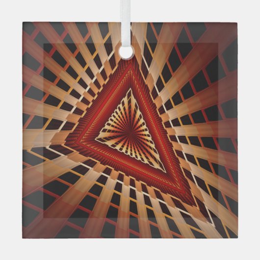 3D Fantasy Netwerk Moderne Fractale Grafische Vorm Glas Ornament (Voorkant)