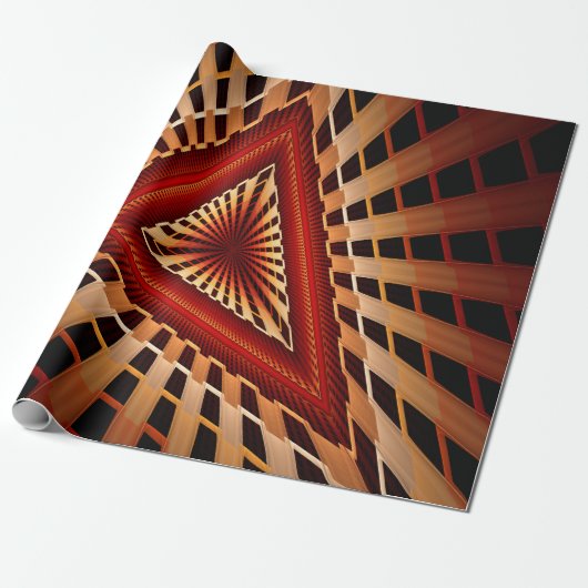 3D Fantasy Network Modern Fractal Graphic Design Cadeaupapier (Uitgerold)