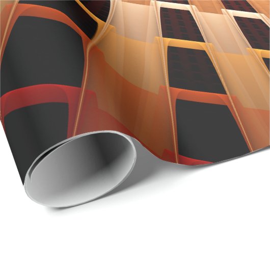 3D Fantasy Network Modern Fractal Graphic Design Cadeaupapier (Rol Hoek)