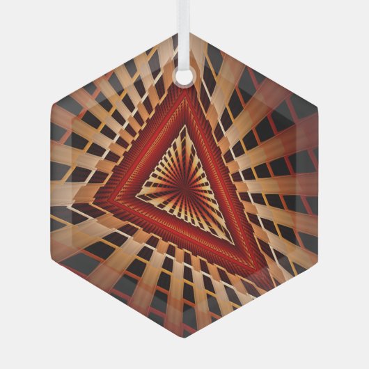 3D Fantasy Network Modern Fractal Graphic Design Glas Ornament (Voorkant)