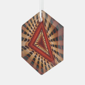 3D Fantasy Network Modern Fractal Graphic Design Glas Ornament (Voorkant links)