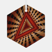 3D Fantasy Network Modern Fractal Graphic Design Glas Ornament (Achterkant)