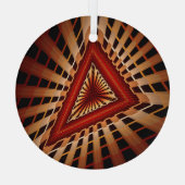 3D Fantasy Network Modern Fractal Graphic Design Glas Ornament (Achterkant)