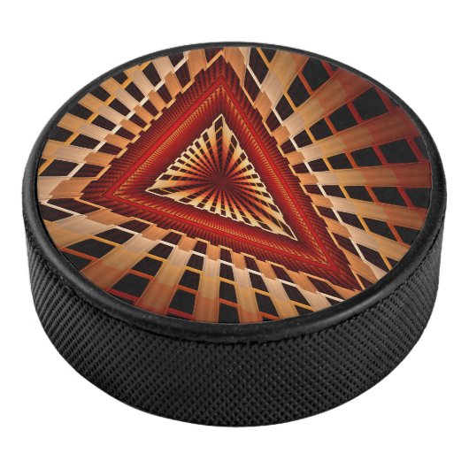 3D Fantasy Network Modern Fractal Graphic Design Hockey Puck (3/4)