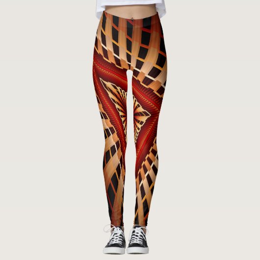 3D Fantasy Network Modern Fractal Graphic Design Leggings (Voorkant)