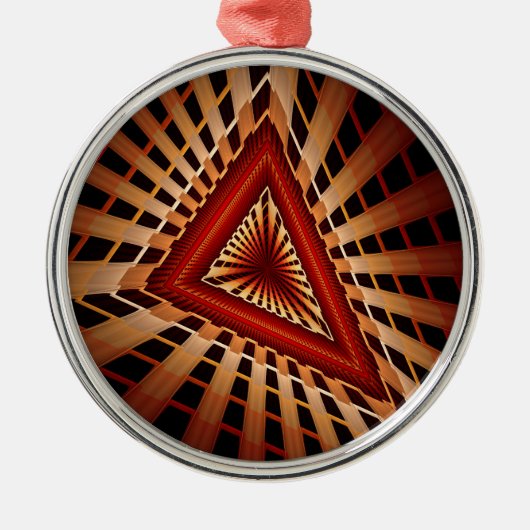 3D Fantasy Network Modern Fractal Graphic Design Metalen Ornament (Voorkant)