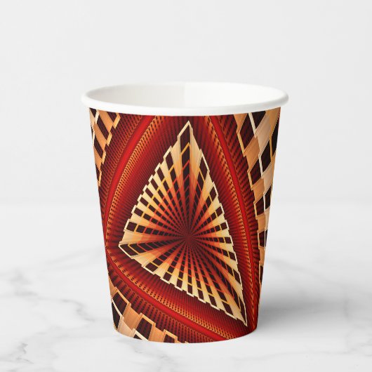3D Fantasy Network Modern Fractal Graphic Design Papieren Bekers (Links)