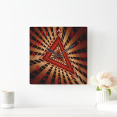 3D Fantasy Network Modern Fractal Graphic Design Vierkante Klok (Huis)