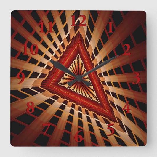 3D Fantasy Network Modern Fractal Graphic Design Vierkante Klok (Voorkant)