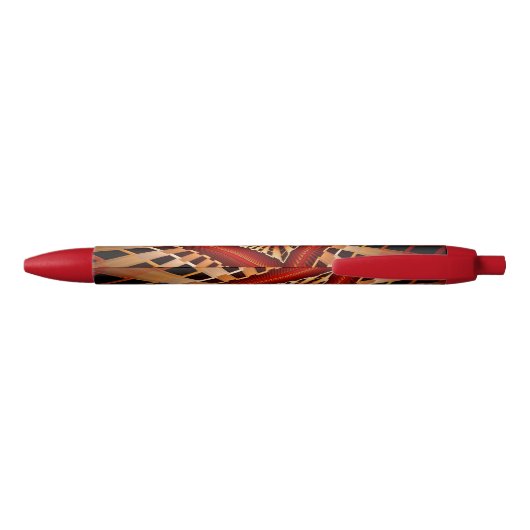 3D Fantasy Network Modern Fractal Graphic Design Zwarte Inkt Pen (Achterkant)