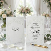 3D Faux Embossed White Orchid Floral Arch Wedding Kaart