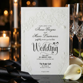 3D Faux Embossed White Orchid Floral Arch Wedding  Kaart