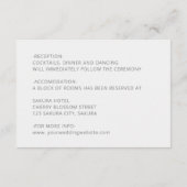 3D  Faux Paper Cut Roses Wedding Details Informatiekaartje (Achterkant)