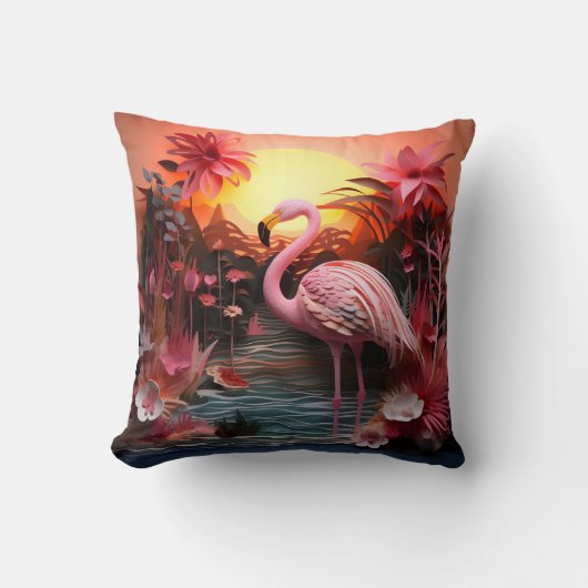 3D flamingo cushion Kussen (Voorkant)