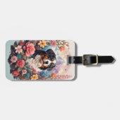 3D Floral Fantasy Berner Mountain Dog Birds Uitzic Bagagelabel (Voorkant horizontaal)
