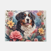 3D Floral Fantasy Berner Mountain Dog Birds Uitzic Deurmat (Voorkant)