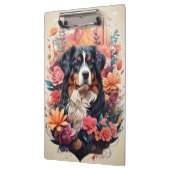 3D Floral Fantasy Berner Mountain Dog Birds Uitzic Klembord (Links)