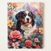 3D Floral Fantasy Berner Mountain Dog Birds Uitzic Planner (Achterkant)