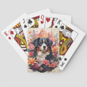 3D Floral Fantasy Berner Mountain Dog Birds Uitzic Pokerkaarten (Achterkant)