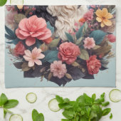 3D Floral Fantasy Berner Mountain Dog Birds Uitzic Theedoek (Gevouwen)