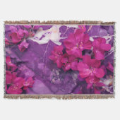 3D Floral Fuchsia & Purple Marble Art Coverage Deken (Voorkant)