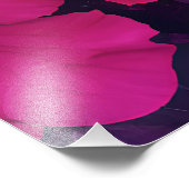 3D Floral Fuchsia & Purple Marble Art Foto Afdruk (Hoek)