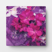 3D Floral Fuchsia & Purple Marble Art Fotoplaat (Voorkant)