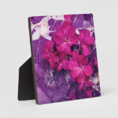 3D Floral Fuchsia & Purple Marble Art Fotoplaat (Voorkant)