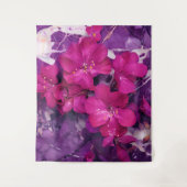 3D Floral Fuchsia & Purple Marble Art Wandkleed (Voorkant)