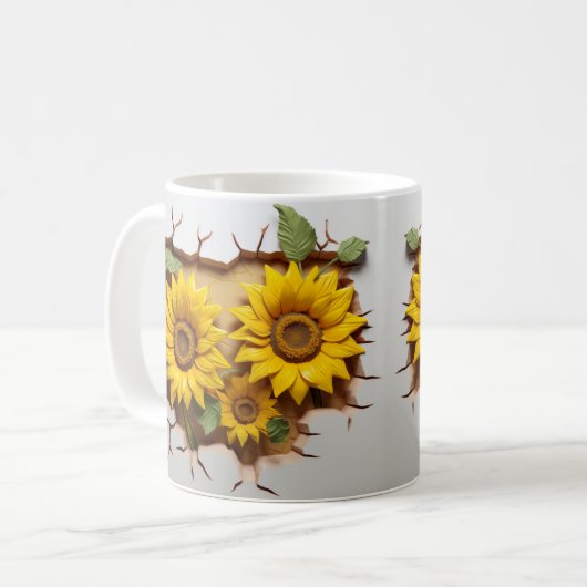 3D Floral Mug Koffiemok (Voorkant links)