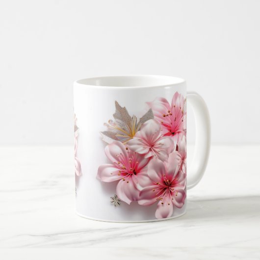 3D Floral Mug Koffiemok (Voorkant rechts)