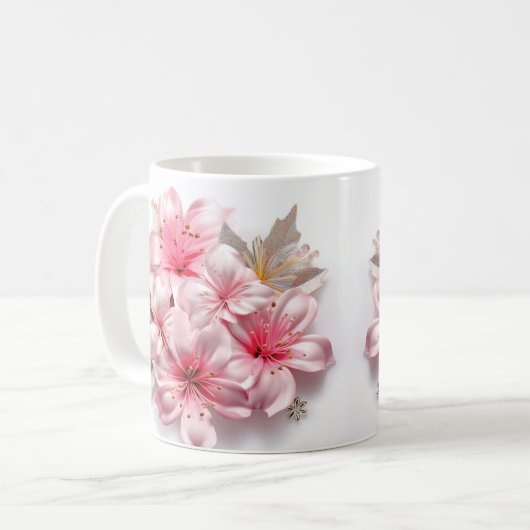 3D Floral Mug Koffiemok (Voorkant links)