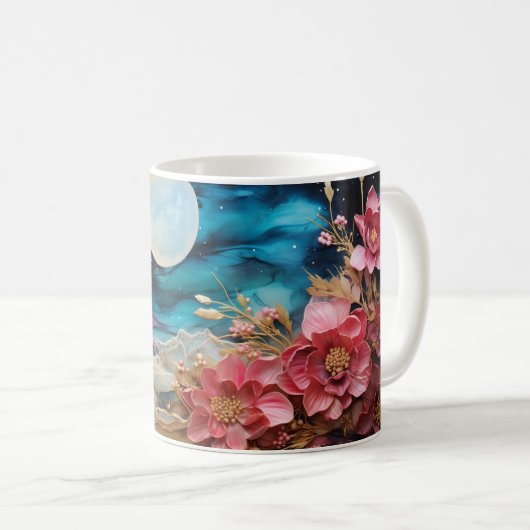 3D Floral Mug Koffiemok (Voorkant rechts)