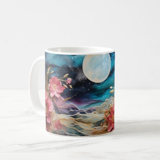 3D Floral Mug Koffiemok (Voorkant links)