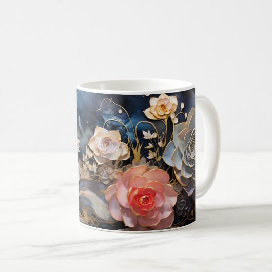 3D Floral Mug Koffiemok (Voorkant rechts)
