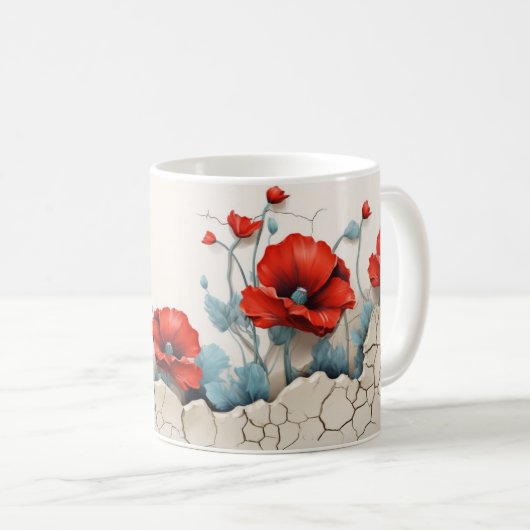 3D Floral Mug Koffiemok (Voorkant rechts)