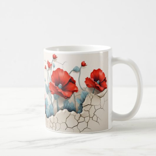 3D Floral Mug Koffiemok (Rechts)