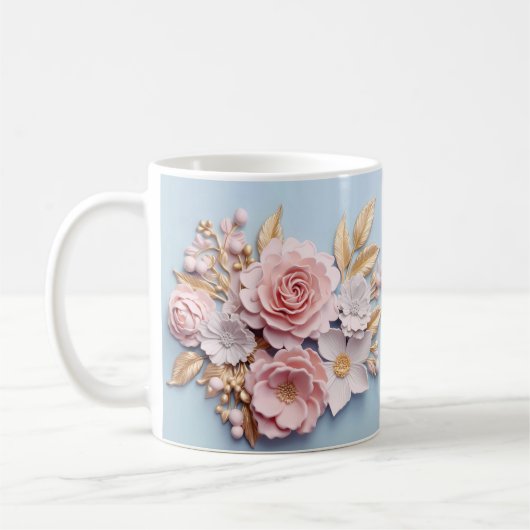 3D Floral Mug Koffiemok (Links)