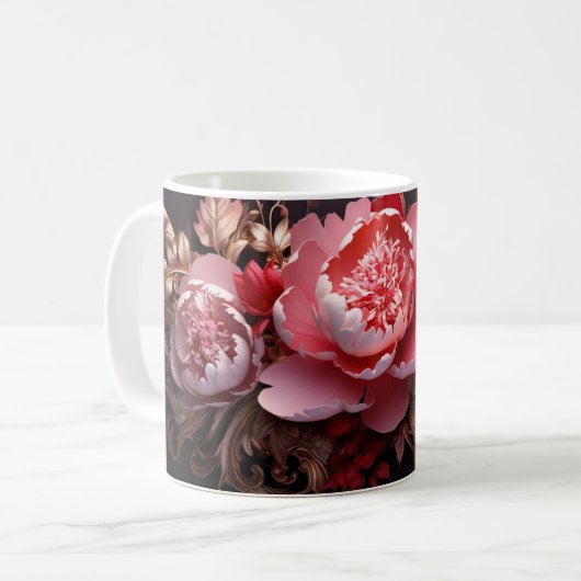 3D Floral Mug Koffiemok (Voorkant links)
