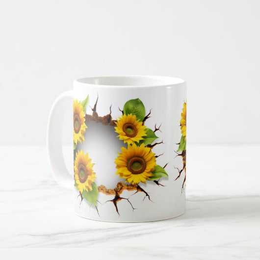 3D Floral Mug Koffiemok (Voorkant links)
