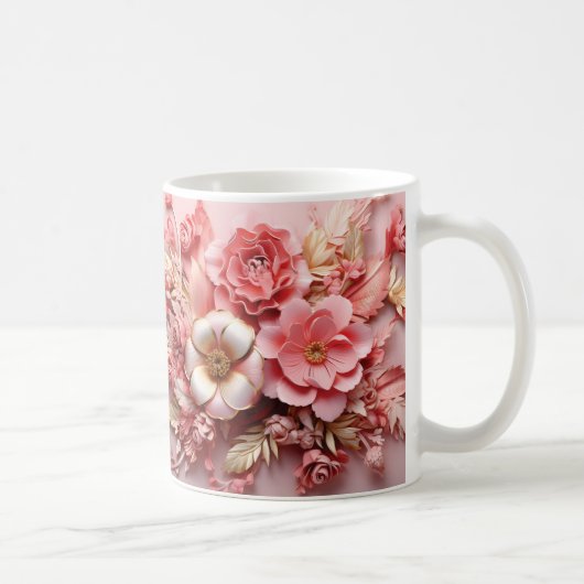 3D Floral Mug Koffiemok (Rechts)