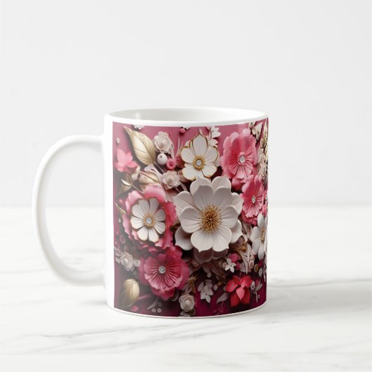 3D Floral Mug Koffiemok (Links)